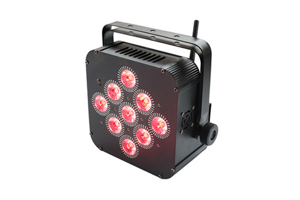 Wireless battery flat par can 9pcs 18watt RGBWAUV(amber) 6in